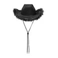 thumbnail image 2 of Douhoow Women Hat with Scarf, Adjustable Strap Cowgirl Wide Brim Hat Theme Party Decorations, 2 of 2