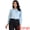 Blue, variant on DARING DIVA Women's Elegant Blouse Pearl Decor Ruched Crew Neck Shirt Top S Beige