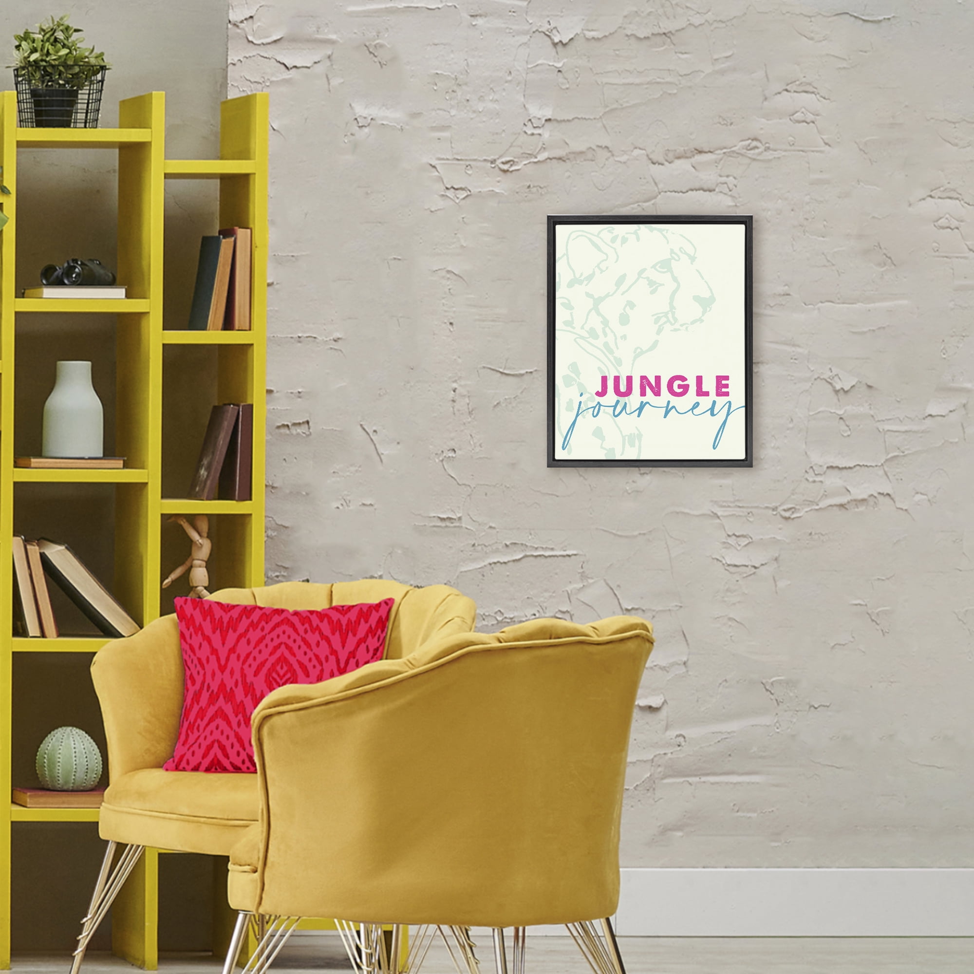 Stupell Industries Jungle Journey Cheetah Black Framed Floater Canvas Wall Art, design by Lanie Loreth