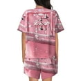 thumbnail image 4 of Womens Pajama Sets With Pocket, Glittering Pink Bathtub Lounge Sets Short Sleeve Sleepwear PJ Sets for Women, 4 of 6