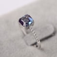 thumbnail image 2 of Elegant Asscher Cut Alexandrite Engagement Ring Color Changing June Birthstone Ring, 2 of 3