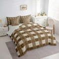 thumbnail image 3 of Homewish Classic Geometric Plaid 7-Piece Twin Bedding Sets,Modern Geometric Bedding Comforter Set,Brown Grid Sheet Sets For Boys Kids,Super Cozy Room Decor Reversible, 3 of 8