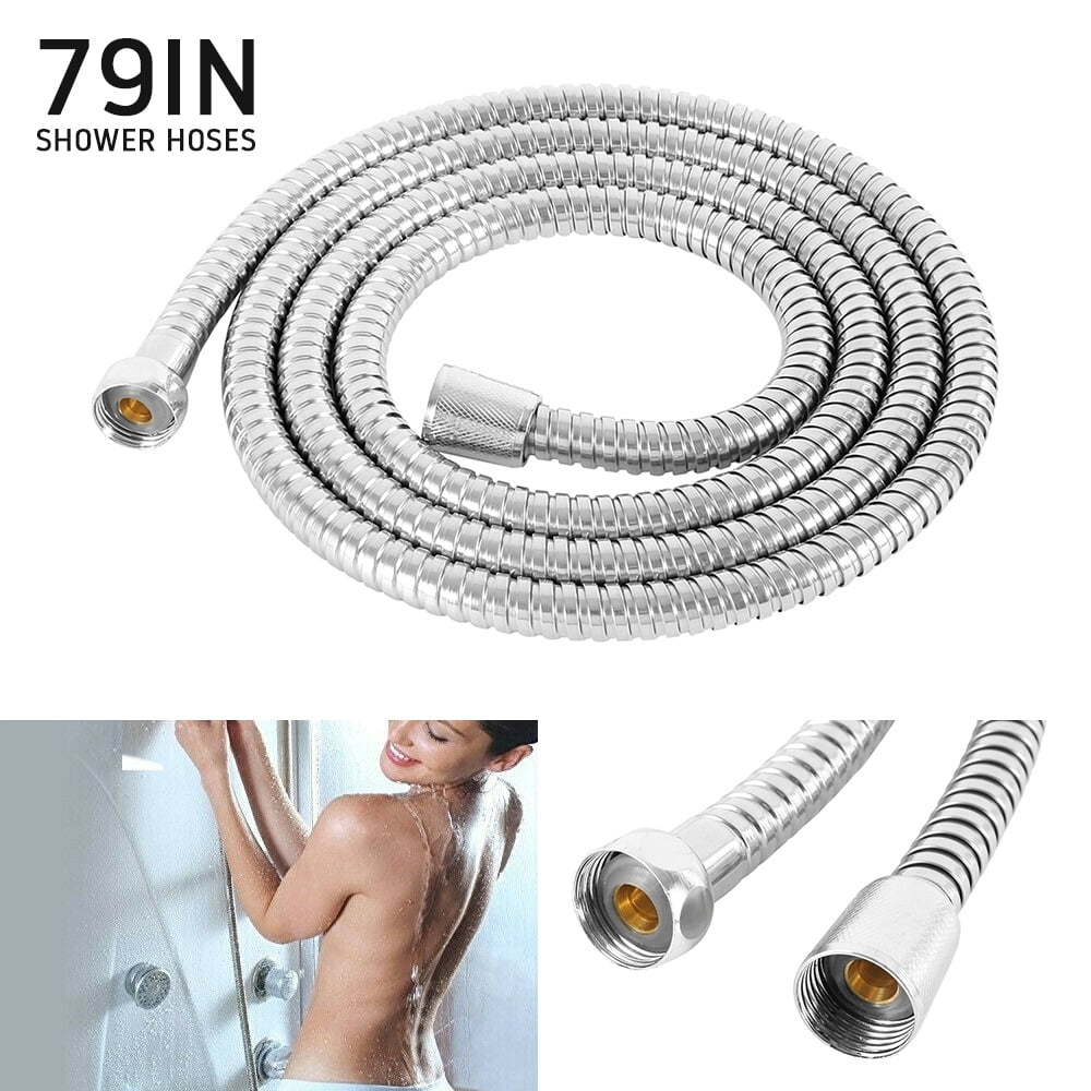 Shower Hose 2m EPDM Stainless Steel 79 Inchs Extra Long Chrome Handheld