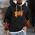 thumbnail image 2 of Flame Print Hoodies for Mens Fleece Long Sleeve Hooded Sweater Casual Warm Relaxed Fit Thermal Shirt with Kangaroo Pocket Casual Fall Outfits Y2K Winter Clothes 2025, 2 of 5