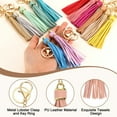 thumbnail image 3 of 5Pack Leather Keychain Tassels with Lobster Clasp Key Ring, Misty Rose, 3 of 6