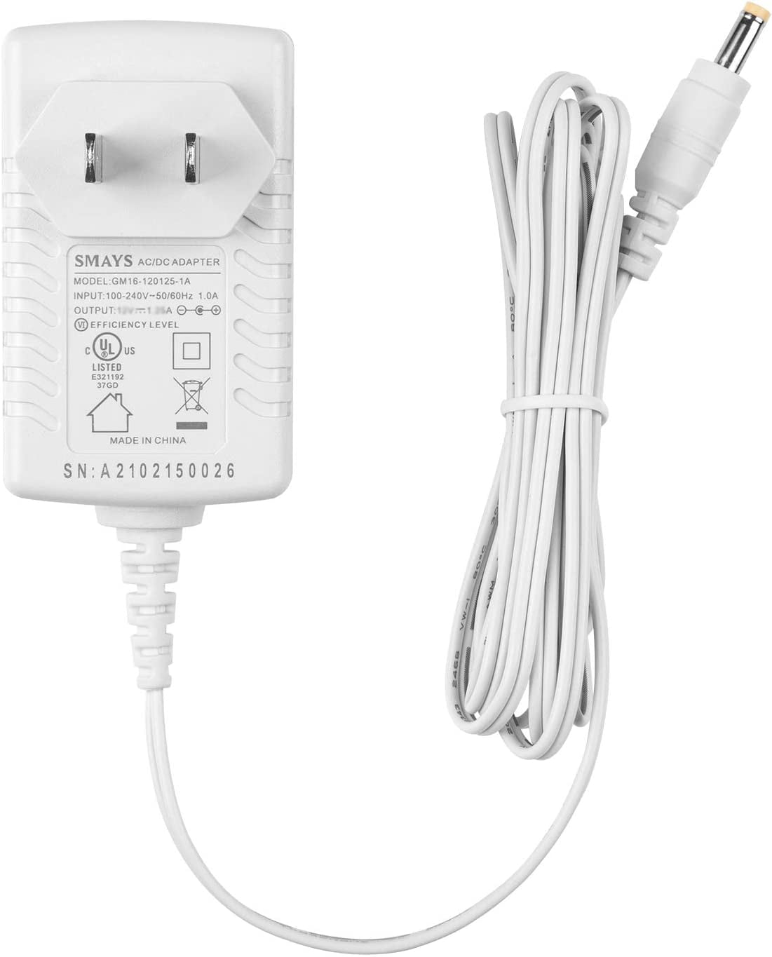 15W Alexa Power Cord Replacement for Dot 3rd Gen, Dot Kids Edition, Dot with Clock, White DC