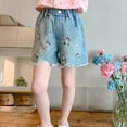 thumbnail image 6 of CYRBOKO Girls Denim Shorts, Casual Summer Loose Embroidered Jean Shorts Blue Size 6 T, 6 of 6