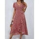 thumbnail image 1 of Femmes grande taille 1XL-5XL col en v robe imprimée florale respirant été décontracté robe élégante Style sophistiqué longue robe de plage, 1 of 4