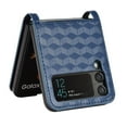thumbnail image 5 of TECH CIRCLE Flip Case for Samsung Galaxy Z Flip 3,Plaid Embossed PU Leather with Shockproof Card Slot Case for Samsung Galaxy Z Flip 3 6.7 inch,Blue, 5 of 6