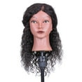 thumbnail image 1 of Cabeza de maniquí de pelo rizado cabeza de entrenamiento de peluquería para la práctica de peinad CACAGOO Cabeza ficticia, 1 of 4
