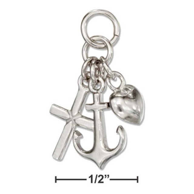 Plum Island Silver P-018622 Sterling Silver Faith, Hope & Love Charm