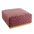 thumbnail image 2 of Modway Florence Square Performance Velvet Ottoman, Pink/Gold, 2 of 7