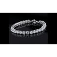 thumbnail image 2 of Women's Tennis Bracelet Gold Silver Plated Cubic Zirconia Jewelry 7" Chain Crystal Diamond Bracelet 4MM (Silver), 2 of 5