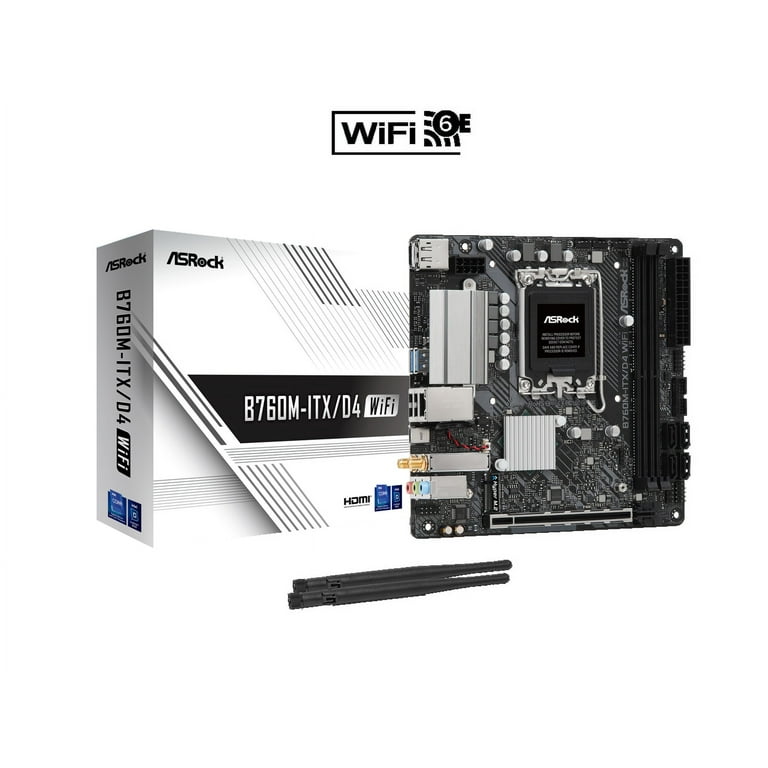 ASRock B760M-ITX WiFi LGA 1700 DDR4 Mini ITX Motherboard - Walmart.com