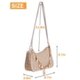 thumbnail image 2 of Gustave Women's Woven Straw Shoulder Bag Beach Small Underarm Tote Purse Boho Hobo Handbag with Seashell Pearl Beaded Chain for Summer Casual Vacation - Khaki, 2 of 7