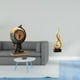 thumbnail image 2 of Figura moderna de globo terráqueo con forma de fuego, reloj de mesa, adorno artesanal para estante, oficina, chimenea, dormitorio, armario, sala de es, 2 of 8