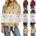 thumbnail image 6 of AKOEE Cropped Trench Coat for Women with Belt Double Breasted Short Jacket High Collar Long Sleeve Outerwear (L, Army Green), 6 of 8