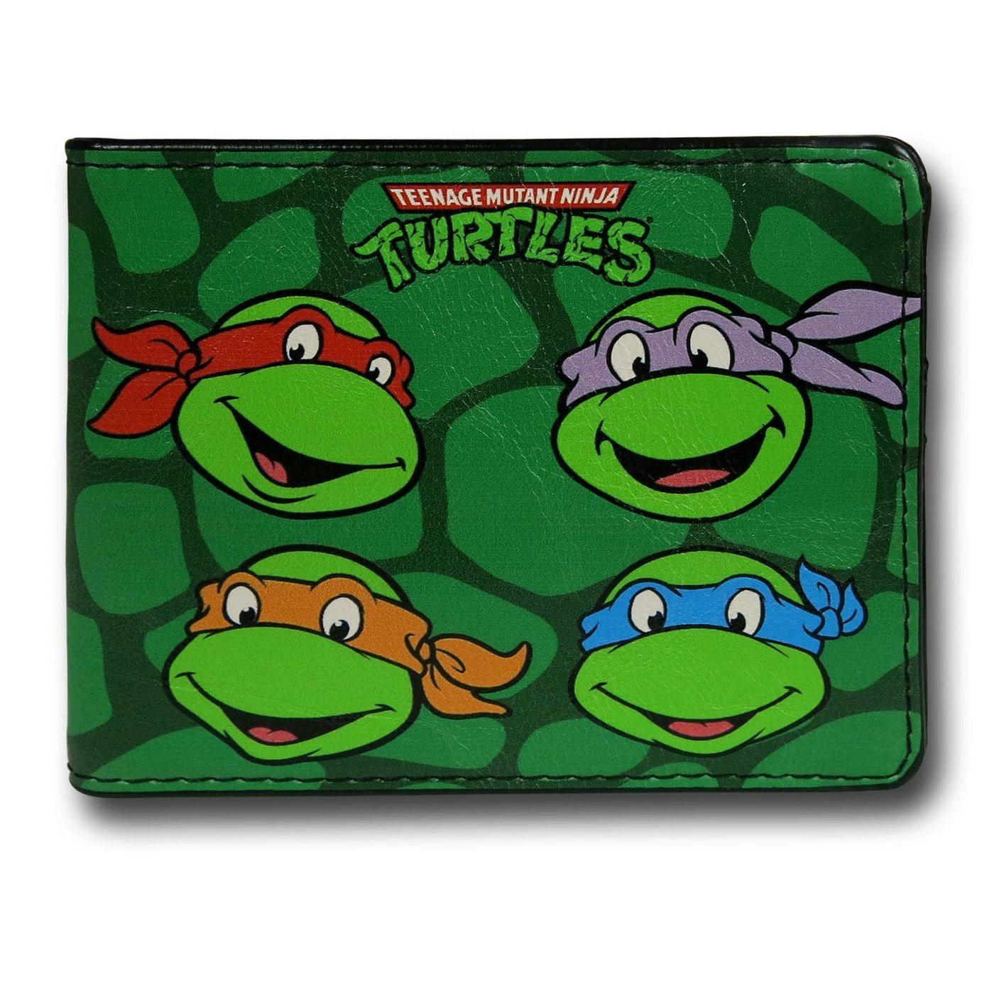-Multi Po Accessory One Size Buckle-Down Mens Wallet Classic Teenage Mutant Ninja Turtles Group Faces 