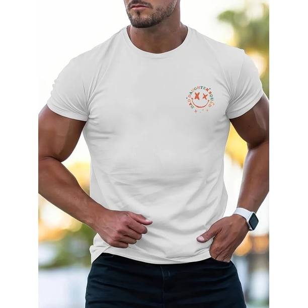 Camiseta de manga corta con cuello redondo y estampado "DAD Daughter Squad Unbreakablebond" para hombre, de algodón pesado de 220 g, informal, cómoda, transpirable, ligera, de verano, para el tiempo l