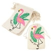 10pcs Pack Flamingo Thank you Cotton Linen Jewelry Pouch Gifts Favor