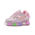 thumbnail image 4 of Tenis Para Niña Con Luces Led Rosa Agujetas Super Ligeros rosa 15, 4 of 6