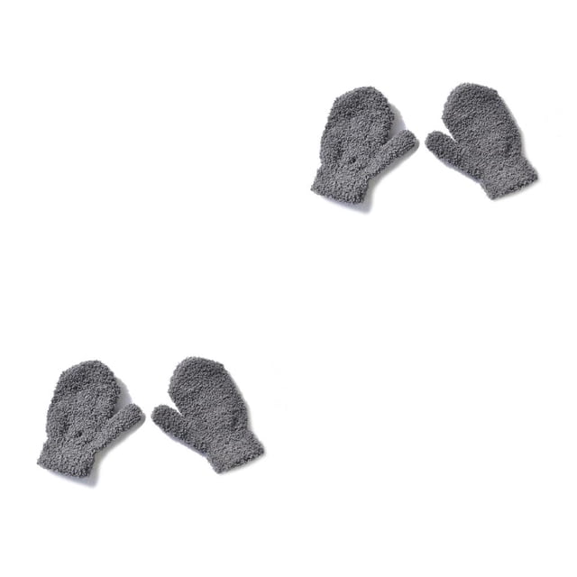Minnieouse 1 par de manoplas tejidas para bebés, artesanía de punto delicada para mantener el calor, manopla para niños, accesorios de ropa para niñas y Gris oscuro 2piezas Minnieouse CBP207649