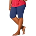 thumbnail image 2 of Costeam Womens Plus Size Solid Color Five Points Tight Shorts Elastic Waist Stretch Fabric Body Fitting Casual Daily Short Bottoms, 2 of 5