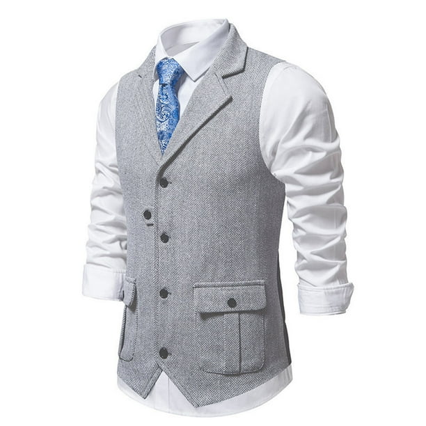pstuiky Camisetas sin mangas para hombre, Chaleco informal de color liso con bolsillos y solapa para hombre Tops elegantes para mujer m