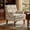 Floral Yellow, variant on Aukfa Tufted Accent Chair, Mid Century Modern Linen Armchair with Nailhead Trim & Rubber Wood Legs for Small Spaces,Gray