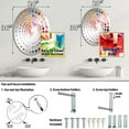 thumbnail image 4 of Designart "Dreamy and Colorful Orchid Beauty I" Orchids Spiral Dot Round Wall Mirror - Floral Oval Printed Decorative Mirror - Multiple Color Options, 4 of 5