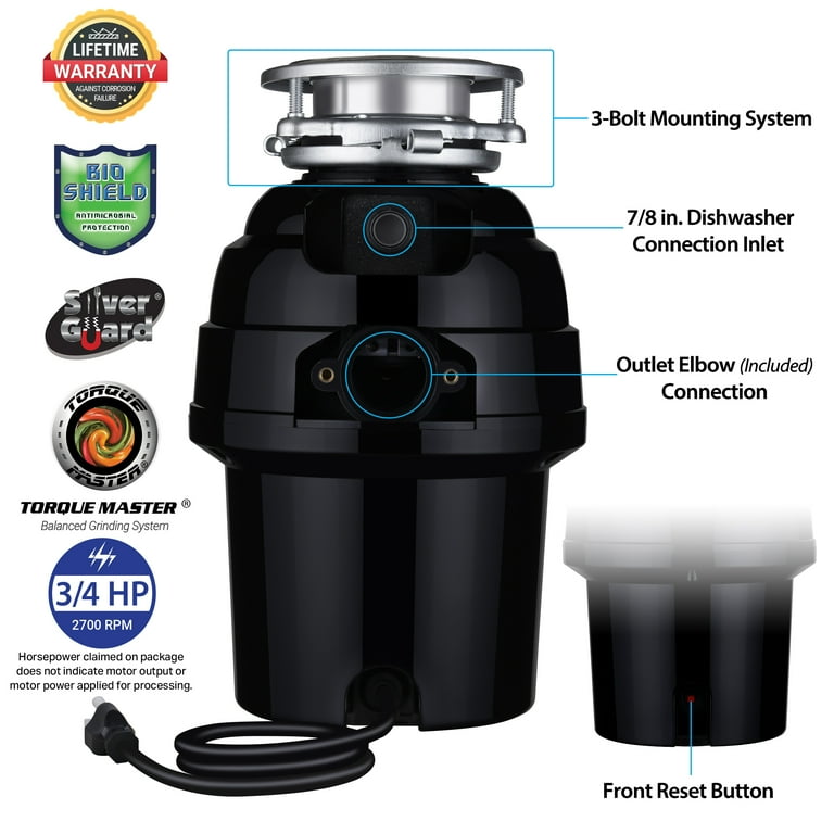 Waste Maid Deluxe 3/4 HP Continuous Feed Garbage Disposal 10-US-WM