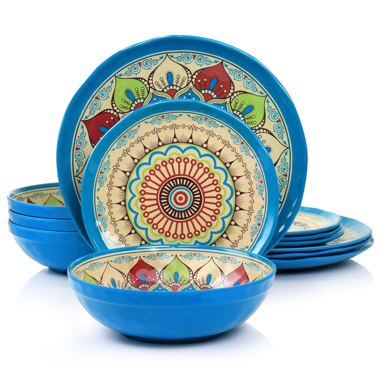 Elama Camilla 12-Piece Melamine Dinnerware Set photo 6