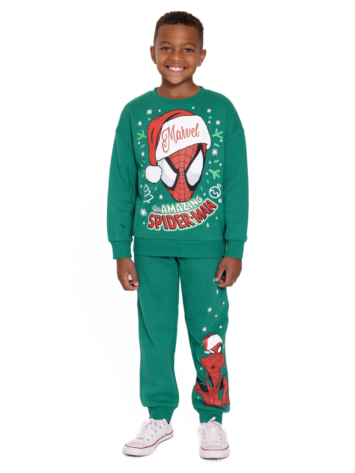 Spider-Man Boys Holiday Graphic Print Sweatshirt and Joggers Set, Sizes 4-18