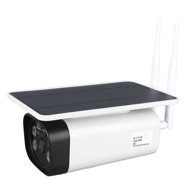 Cámaras De Seguridad Solares, Visión Nocturna A Todo Color IP67 Cámara Solar Impermeable Para Exteriores Horizontal FOV 1080P HD Para Huertos Para IOS10.0
