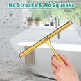 thumbnail image 2 of steauty Shower Squeegee for Glass Doors,10-Inch Shower Glass Squeegee, Gold Shower Squeegee for Shower Doors,Mirror,Windows, with Shower Door Hook and Adhesive Hook, 2 of 7