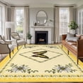 thumbnail image 2 of Sunflower Butterfly Area Rugs 5x7 ft Vintage Daisy Flower Yellow Border Washable Rug Non Slip Indoor Carpet Absorbent Floor Mat for Living Room Bedroom Dining Room, 2 of 9