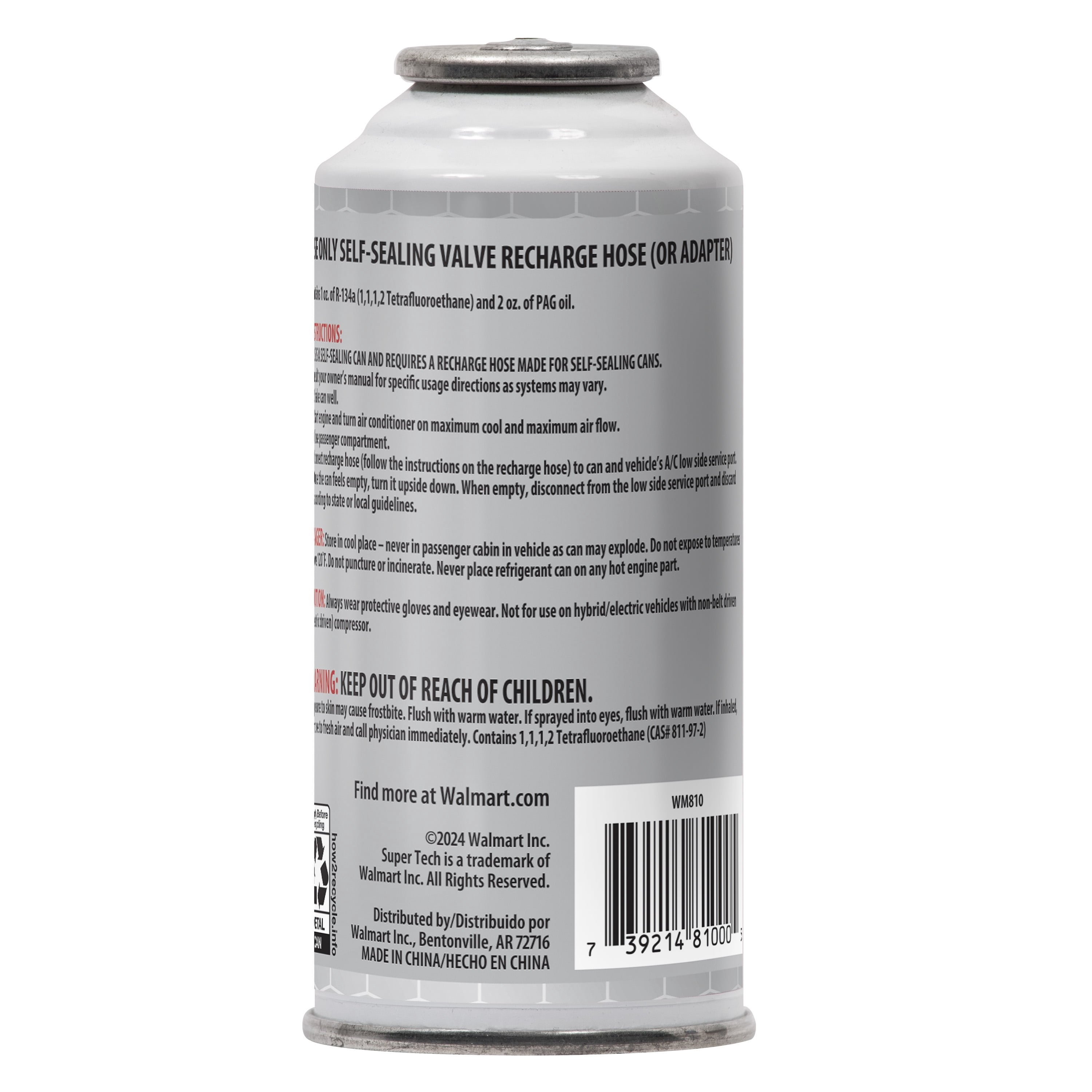 Super Tech Automotive R-134a PAG Oil Charge Refrigerant, 3 oz., Pack of 1, Vehicle Type Specific
