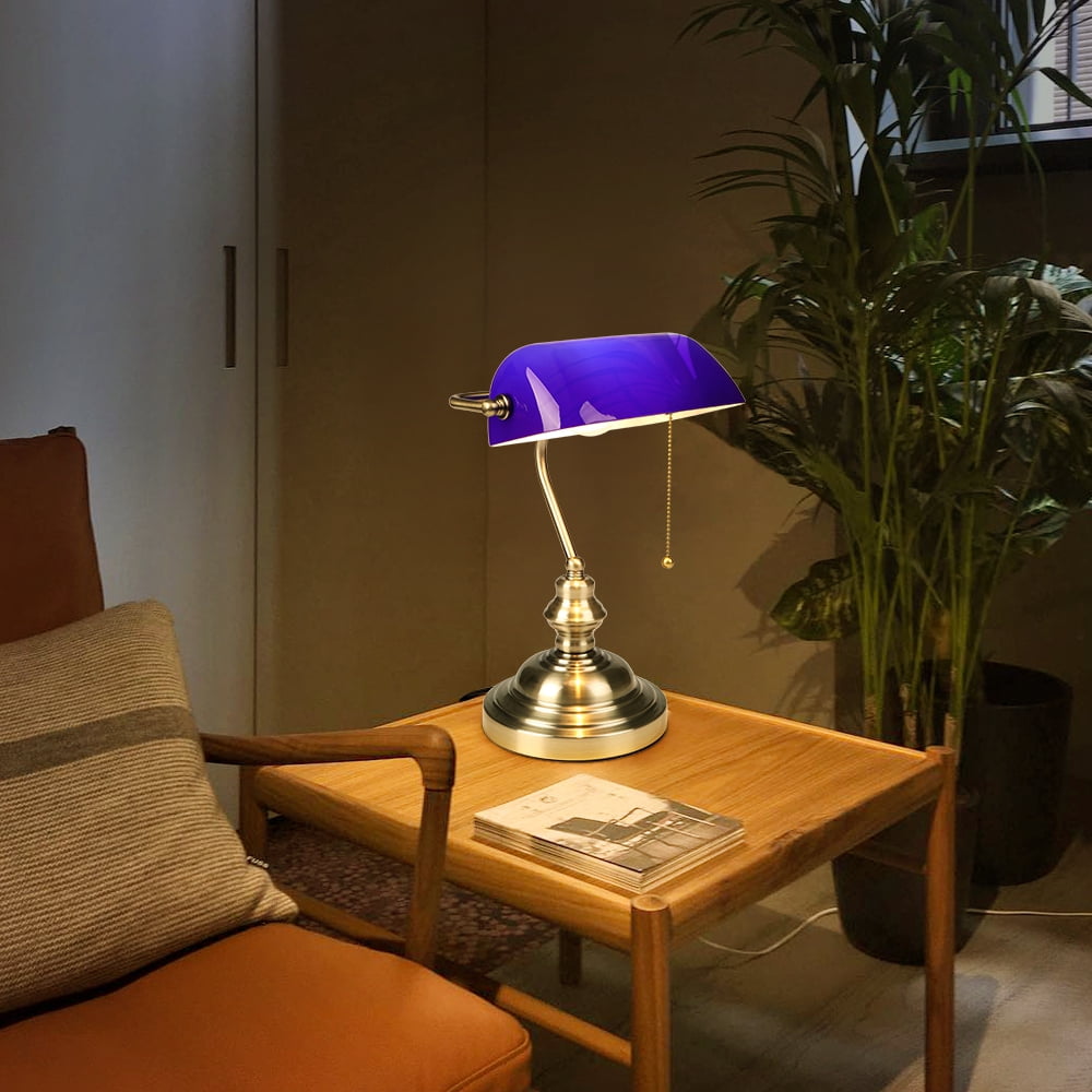 Blue Bank Desk Lamp(not include bulb)