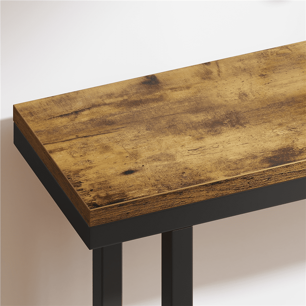 Renwick 71" L Modern Extended Console Table for Hallway Living Room, Rustic Brown