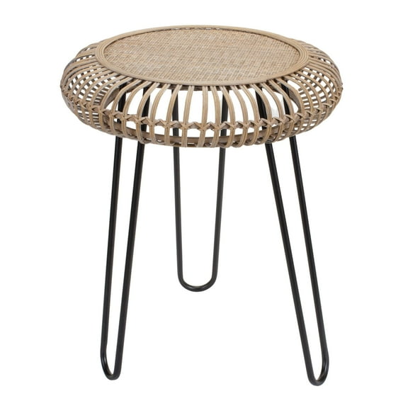 Melrose Woven Rattan Stool with Tripod Base - 25"