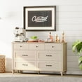 thumbnail image 2 of Mid Century Dresser with 7 Drawers, Wooden Kids Dresser for Kids Room Living Room, Beige, 2 of 6