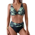 thumbnail image 3 of Traje de baño de 2 piezas para mujer, trajes de baño para mujer, bikini de dos piezas con espalda descubierta y vendaje, conjunto de ropa de playa para mujer, 3 of 5