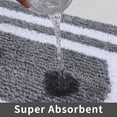 thumbnail image 4 of Extra Thick Bath Linen Rug Set Soft Plush Anti-Slip Bath Mat Water Absorbent Shaggy Polyester for Bathroom Living Room Bedroom Gray 24x36 Inches, 4 of 7
