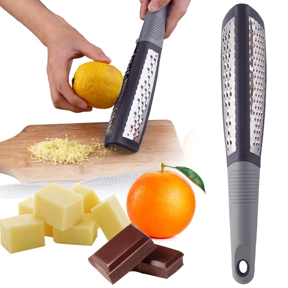 Zester Grater, Double-Sided Stainless Steel Grater, Cheese Zester Grater with Handle, Multi-Function Cheese and Vegetable Grater Zester Tool, Kitchen Lemon Zester Tool, Small Grater, 10.97inch