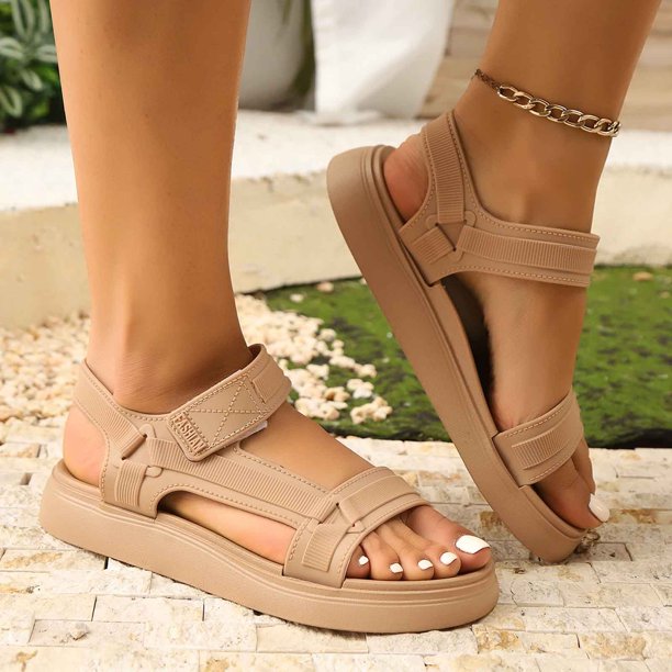 MKLEKYY Sandalias Antiderrapantes para Mujer, Zapatos de Playa, Zapatillas para Mujer, Sandalias Planas de Una Sola Pieza para Vacaciones En La Playa 806