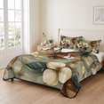 thumbnail image 2 of King Quilt Set 96''x106'', Boho Vintage Flower Lightweight Bedspread Coverlet Set with 2 Pillow Shams, Farmhouse Botanical Floral Leaf Breathable All Season Quilt Bedding for Bedroom/Guest Room, 2 of 9