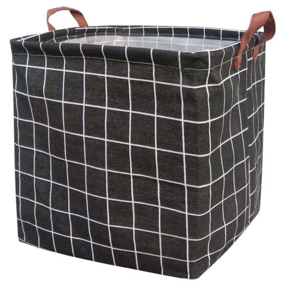 NIETEIN Square Storage Bins Nursery Hamper, Foldable Waterproof Canvas Basket (Style-16)