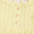 thumbnail image 5 of ZEHJUHAN Toddler Girls Summer Short Sleeve Sundress Square Neckline Tie Back A-Line Beach Dress With Matching Headband Yellow，2Y, 5 of 7
