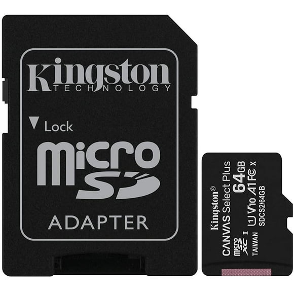 Memoria Micro SD 64GB KINGSTON CANVAS Select Plus Clase 10 A1 Video Full HD Kingston 64GB CANVAS Select Plus Clase 10 A1 Video Full HD V10 SDCS2/64GB