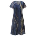 thumbnail image 4 of Vestido de jersey con cuello en V y manga corta estampado a la moda de verano para mujer Pompotops  ghjkhdj17442, 4 of 5